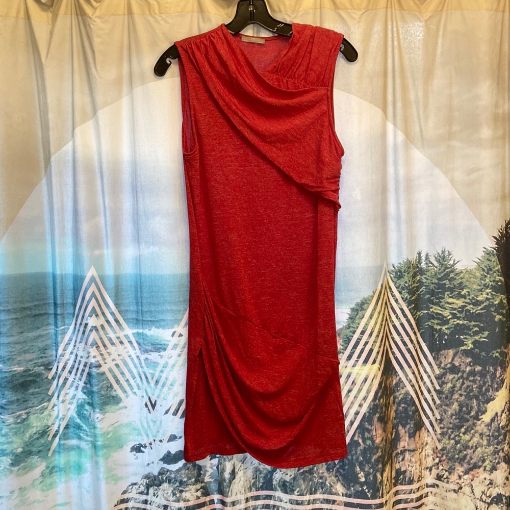 Stunning heathered red red Zara drapey dress❣️